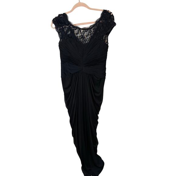 Like a Glove Gown Adrianna Papell Black Evening Event Formal Glam Dress 8 - Picture 4 of 9